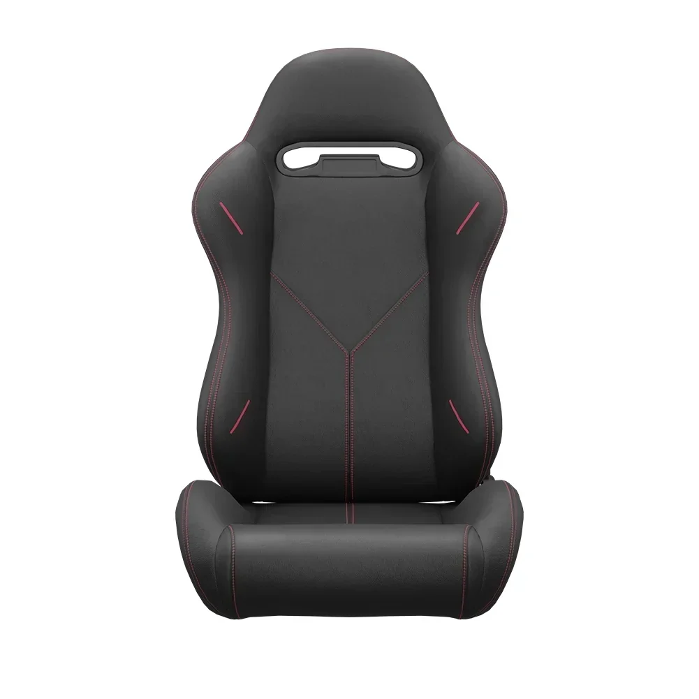 2PC Universal Reclinable Bucket Racing Seats With Adjustor Slider - Red PVC Leather - Image 5 2PC Universal Reclinable Bucket Racing Seats With Adjustor Slider - Red PVC Leather - Image 5