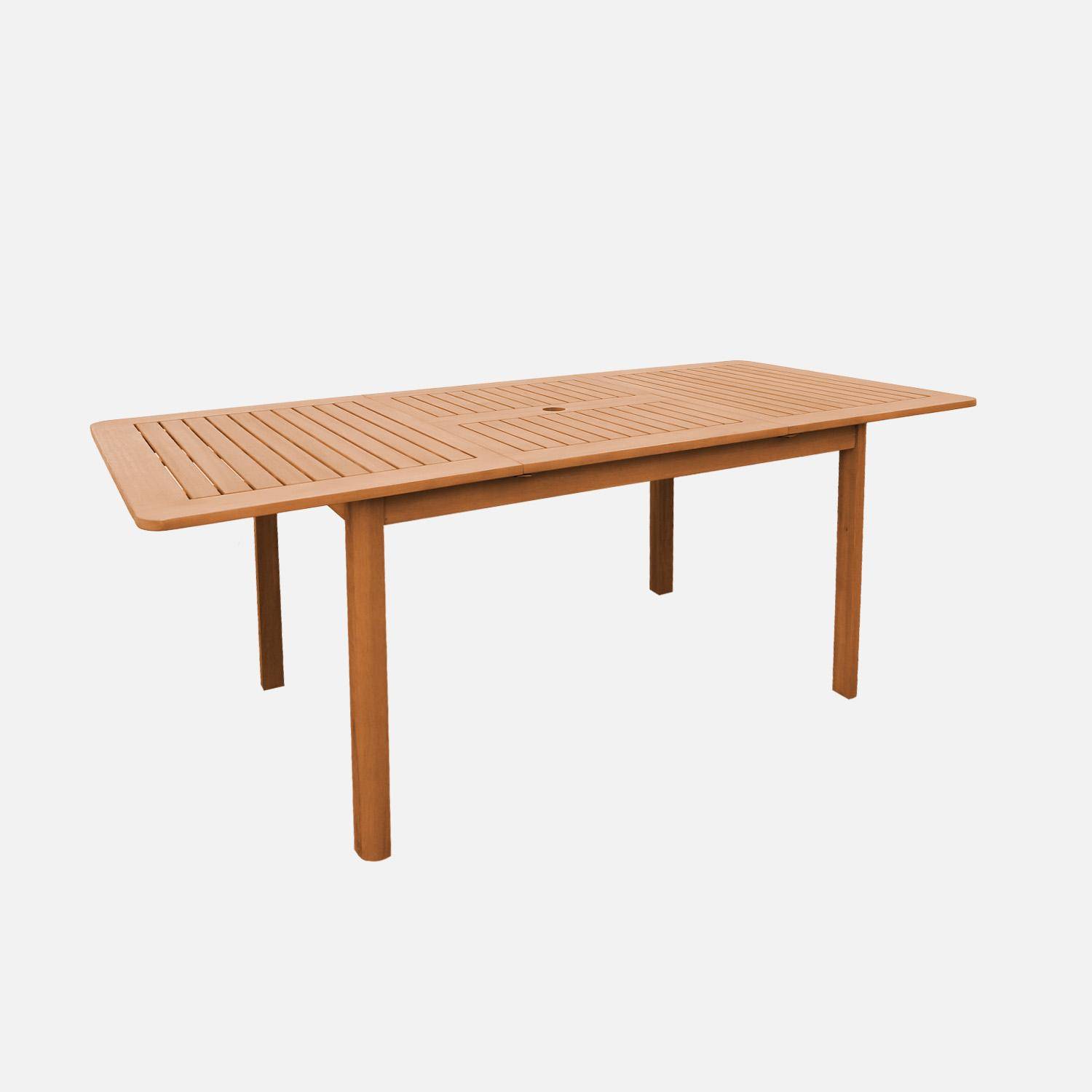 Arbo - Mesa de jardín extensible de madera de eucalipto, 4-6 plazas