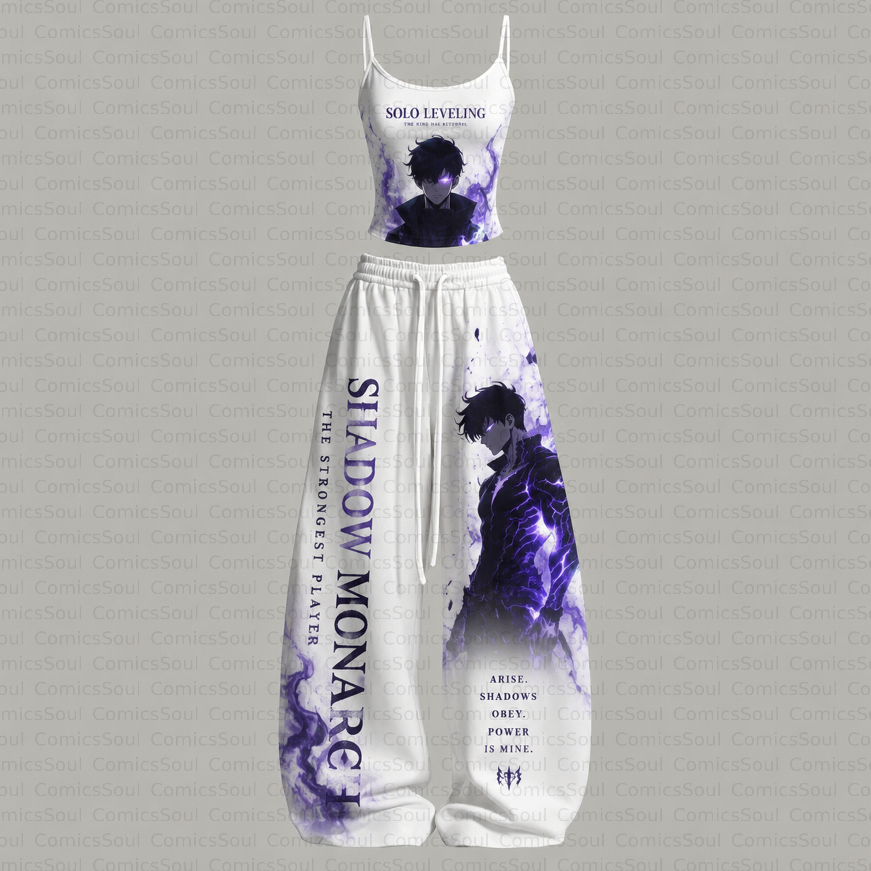 Solo Leveling Top & Elasticated Trousers Two-Piece Set TeeThreads Sustain the Scene with Custom Apparel