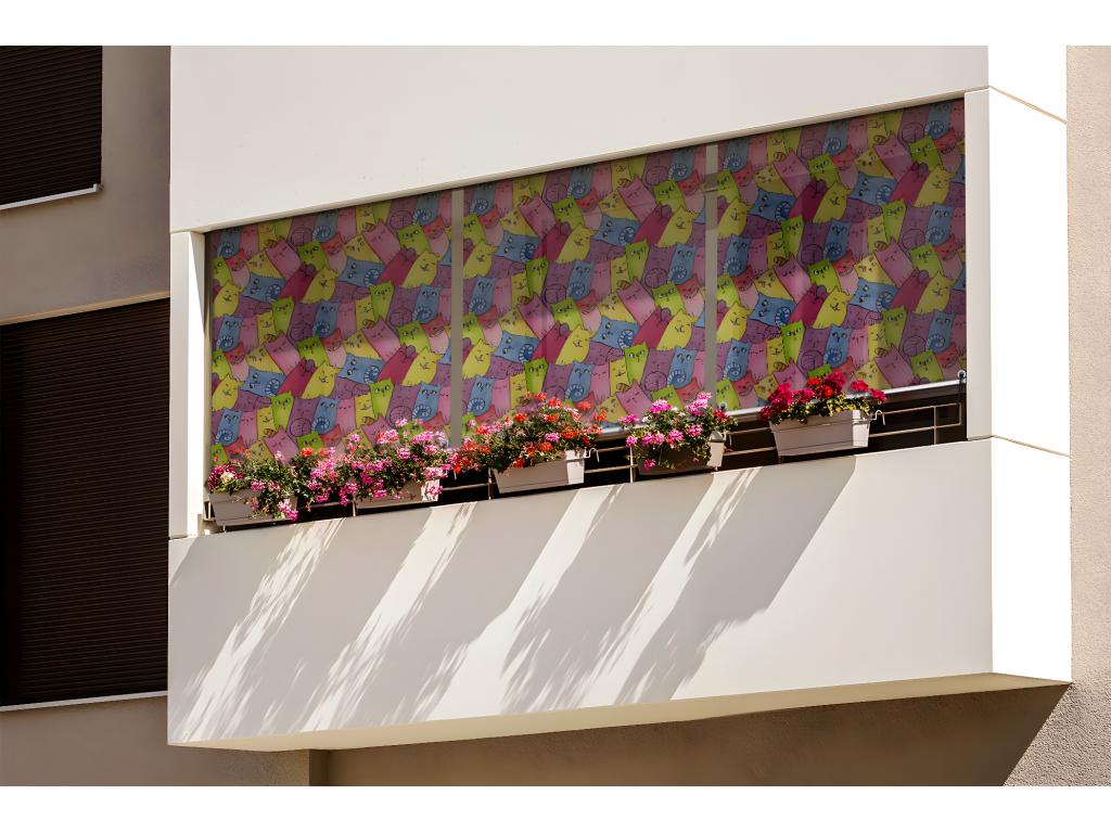 Estor enrollable individual para exterior - 60x290 cm - Flores de colores Cortinas para balcones, Cortinas para balcones y Cortinas para protección solar