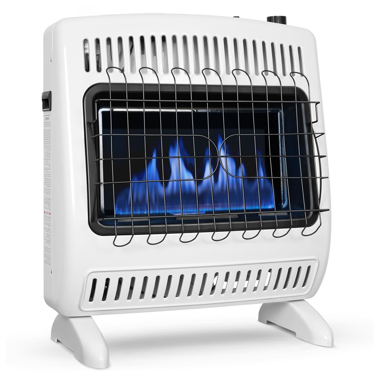 Vent Free 30,000 BTU Propane Gas Heater, Blue Flame, Wall Mounted Gas Heater with Thermostat & Base Feet for Indoor Use, Piezo Ignition, Heats Up to 1400 Sq. Ft. - image 2