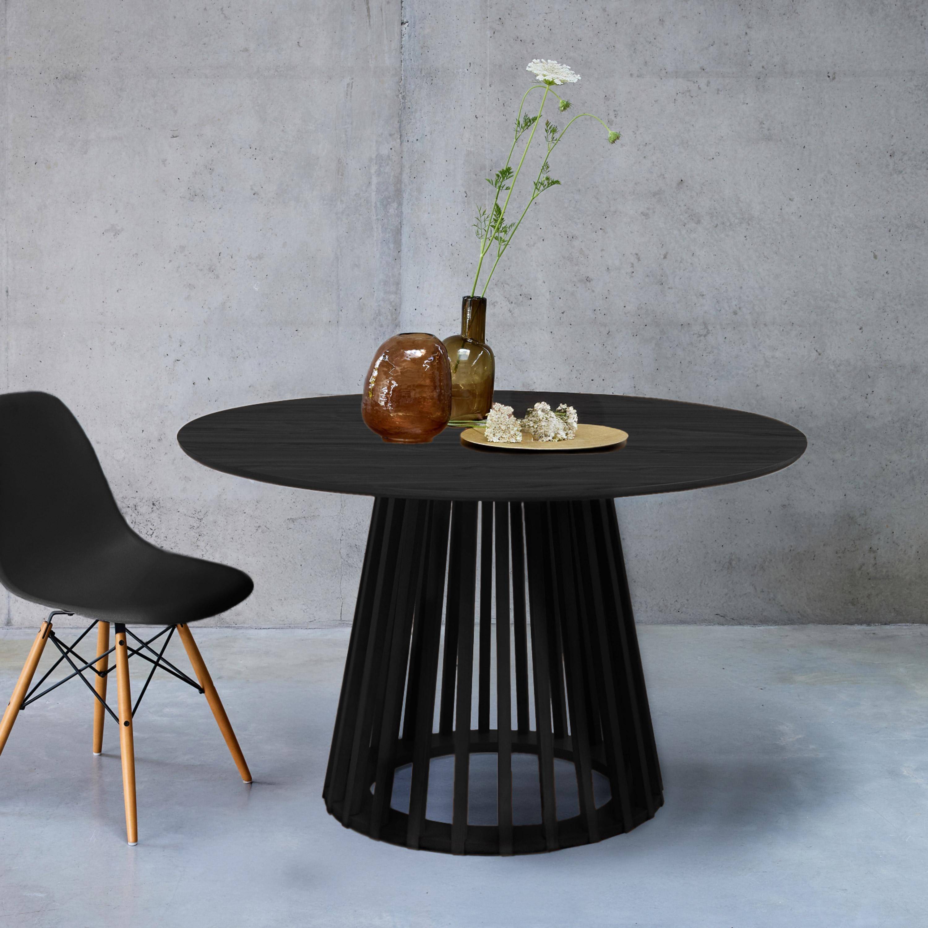 Clara - Mesa de comedor efecto madera de 4 plazas