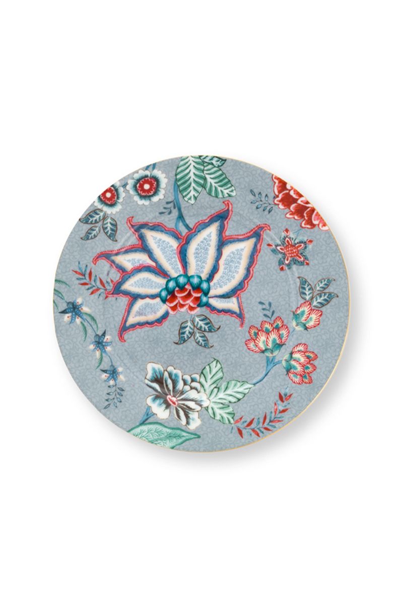 Plate Flower Festival Light Blue 17cm