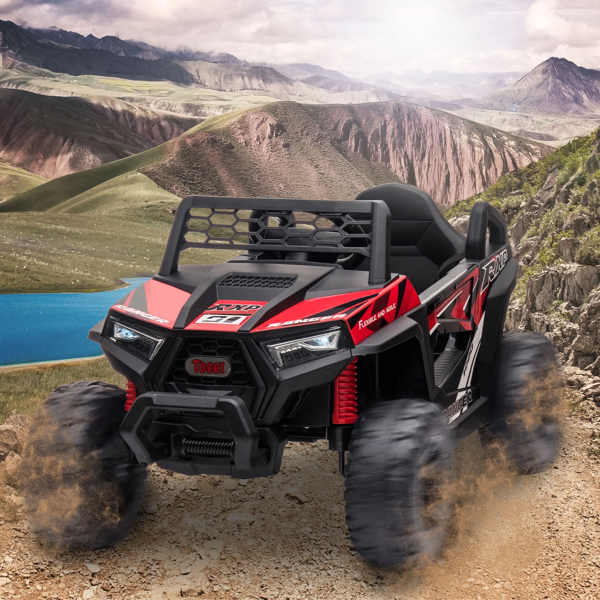 TOBBI 12V Kids Electric off-Road UTV Truck Car Battery Powered Ride on Toys for Girls with LED Headlights, Music, Horn - Image 54
