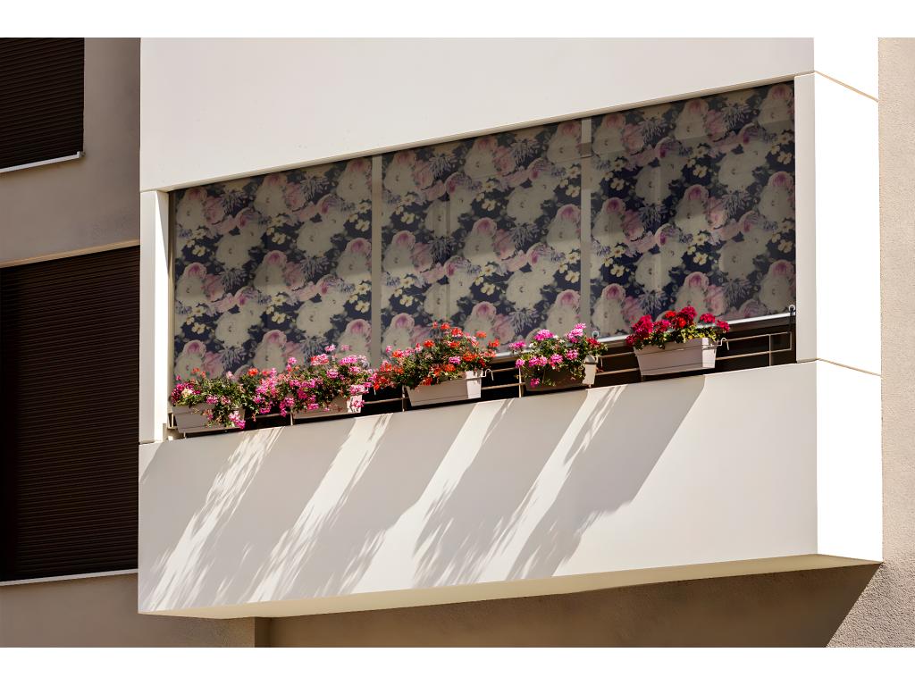 Estor enrollable exterior individual - 100x180 cm - Flores pastel Cortinas para balcones, Cortinas para balcones y Cortinas para protección solar