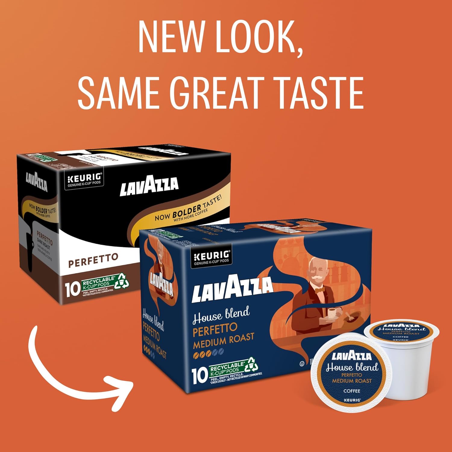 Lavazza House Blend Perfetto. Single-Serve Keurig K-Cup Pods. Medium Roast Coffee. 60-Count Box (6 Packs of 10)