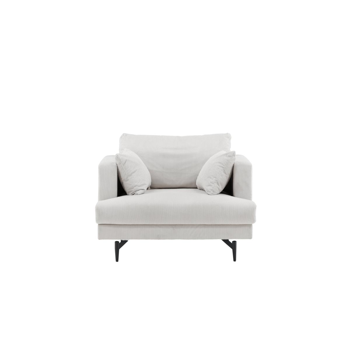 Svea - Ruma fauteuil - ribstof - beige