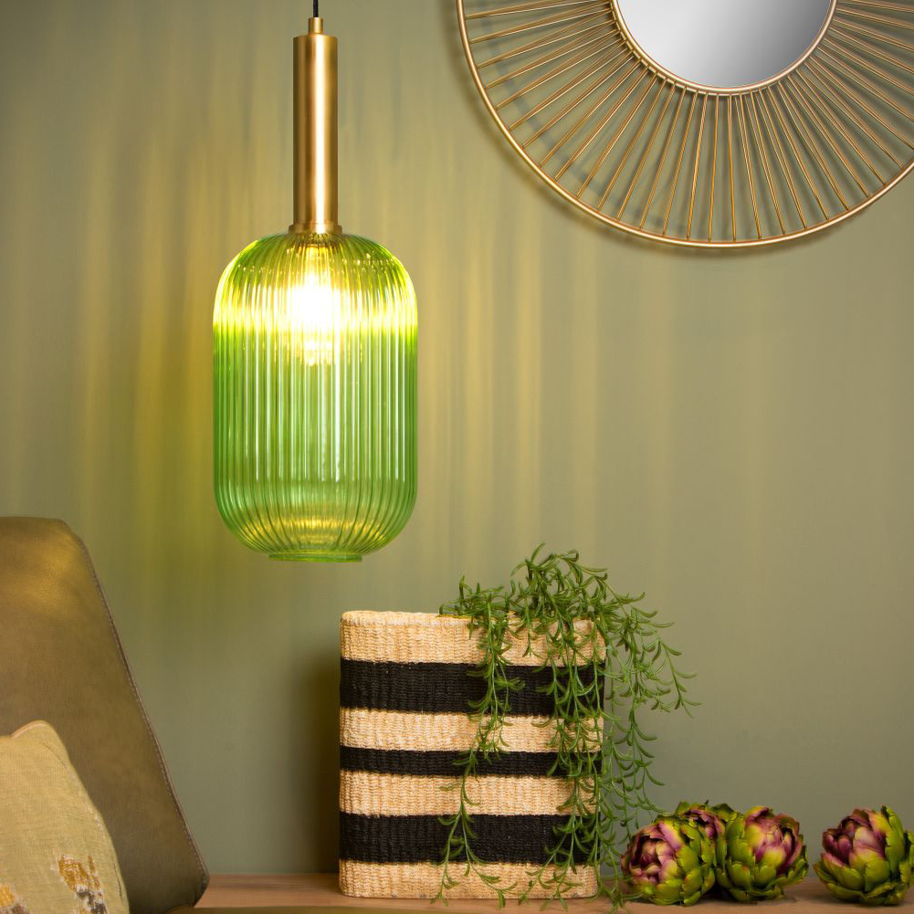Lucide Maloto Hanglamp Cilinder - Groen