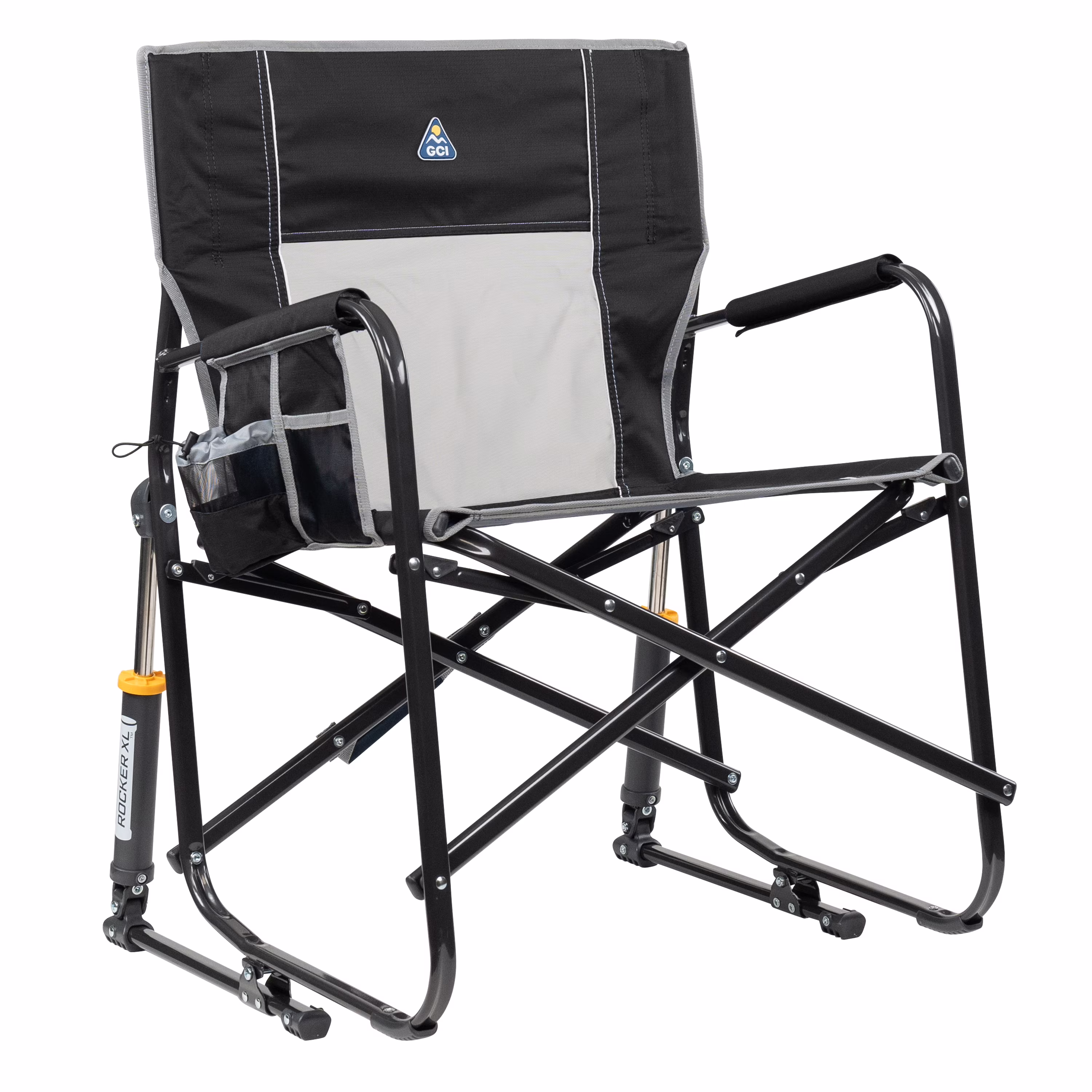 GCI Outdoor Freestyle Rocker XL Oversized Foldable Rocking Camp Chair, Pewter