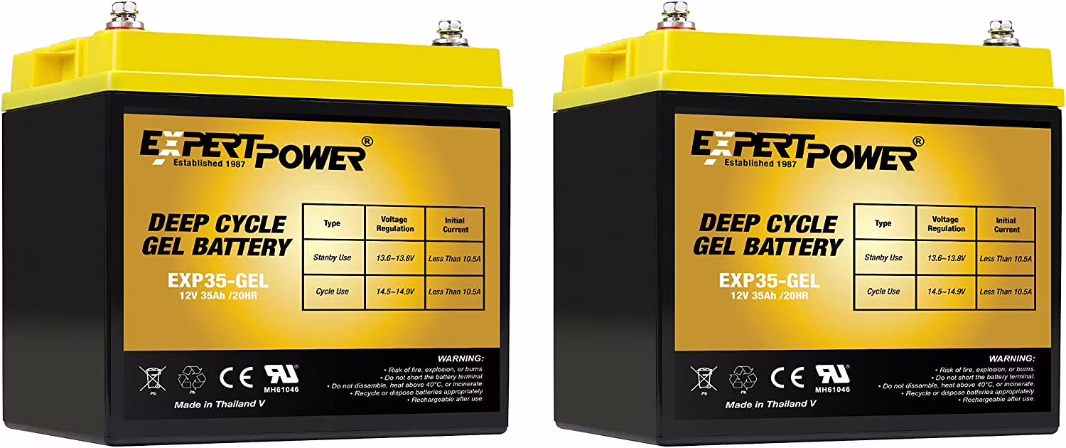 2 Pack 12 Volt 35AH Rechargeable Gel Type Deep Cycle Battery Expertpower