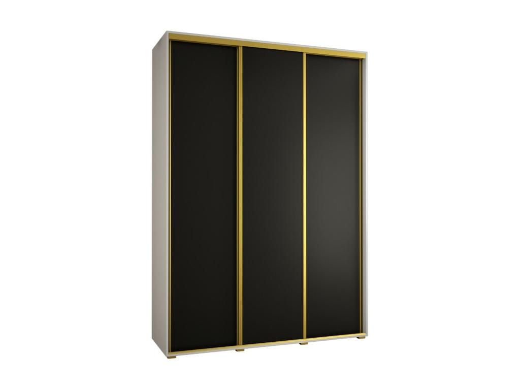 ARMARIO DAVOS 1 DE PUERTAS CORREDERAS 235,2/170/45 3 puertas (Lujodec/Negro/Oro)