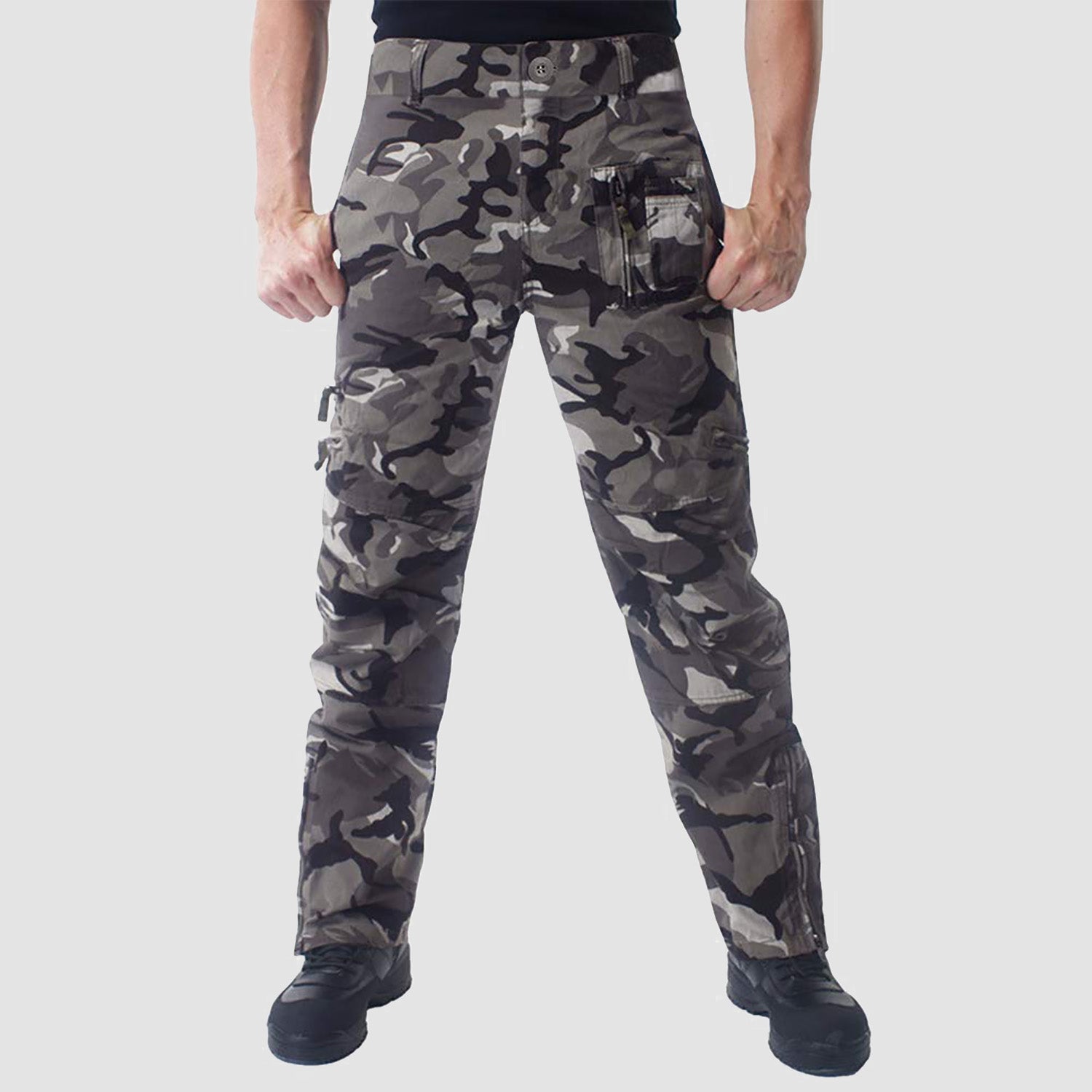 Men's Tactical Pants with 9 Pockets Ripstop Cargo Pants Lightweight Hiking