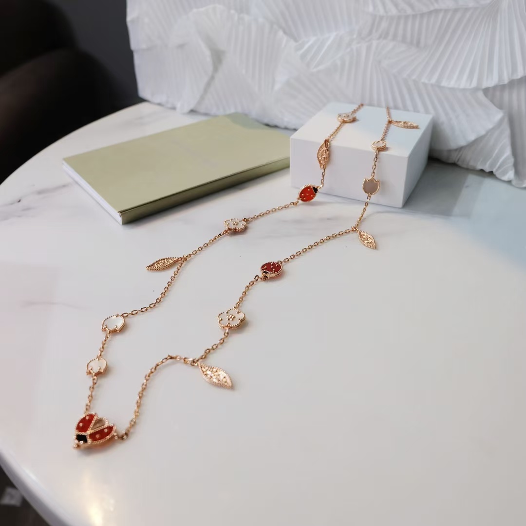 VCA Lucky Spring Long Necklace, 15 Motifs - Original Replica Club