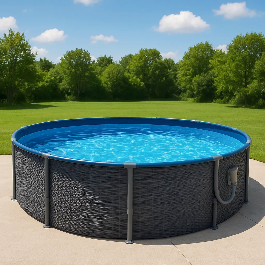 Piscina tubular redonda, Piscina ensamblable, Piscina, Gris grafito, PVC/triple capa, Exterior/jardín, 457x107 cm ryyhirx696ez