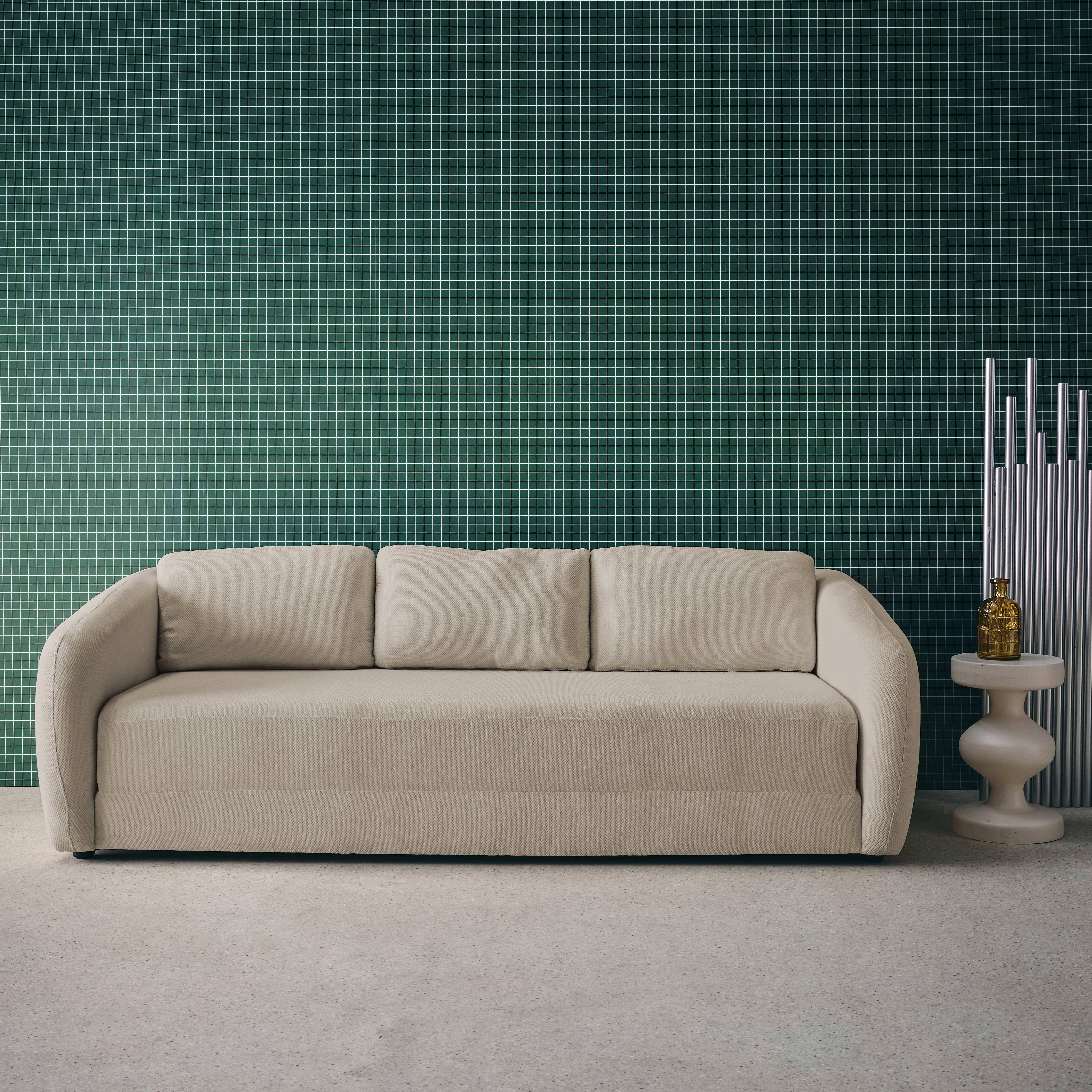 Twist - Sofá cama de tela chenilla, 3 plazas