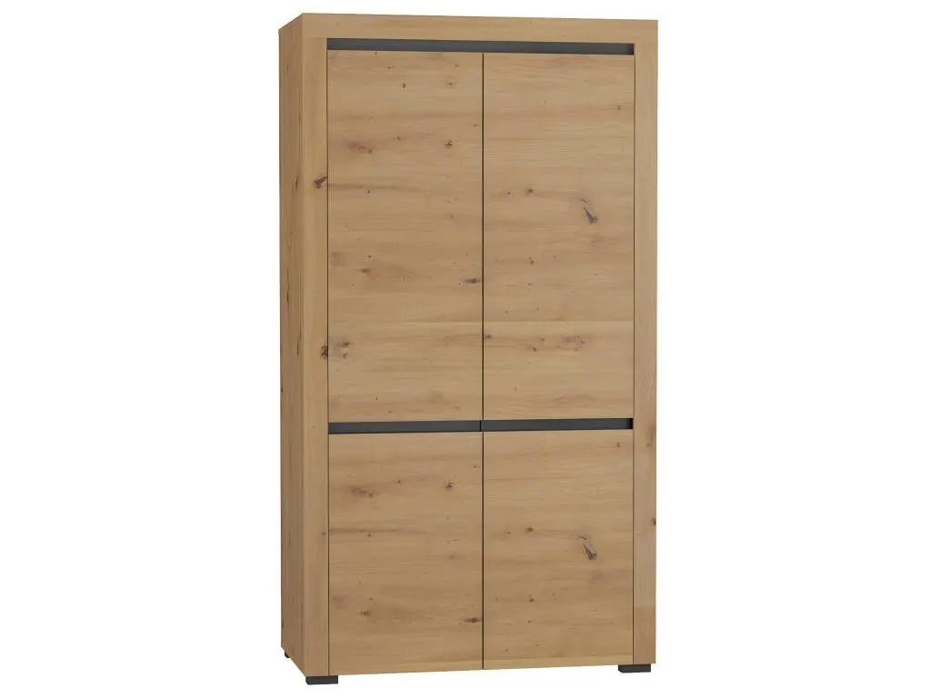 Armario de 2 puertas con luz led Kasla en madera y antracita. xzb1008989