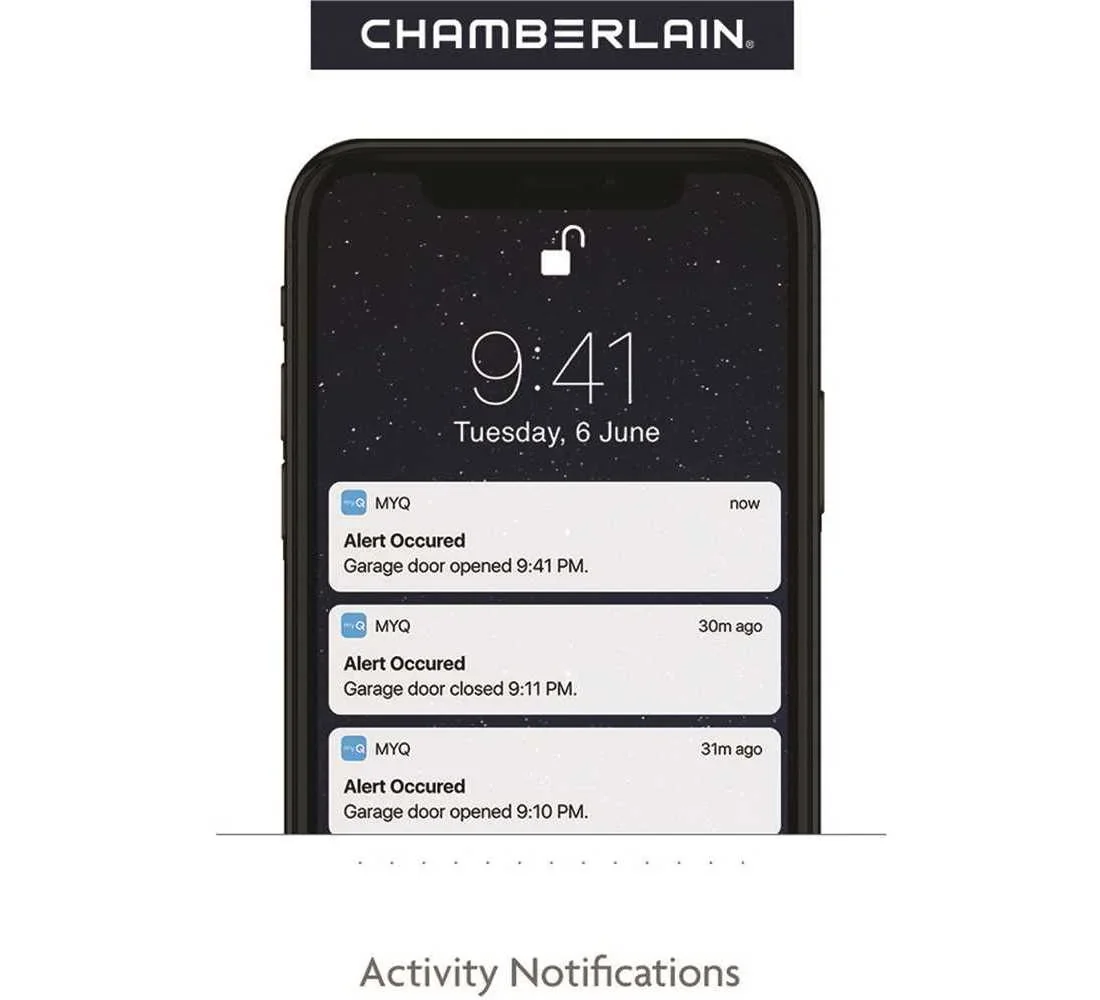 Chamberlain 0.5 HP Chain Drive Smart Garage Door Opener With 7 ft Rail - C2212T - Image 3 Chamberlain 0.5 HP Chain Drive Smart Garage Door Opener With 7 ft Rail - C2212T - Image 3