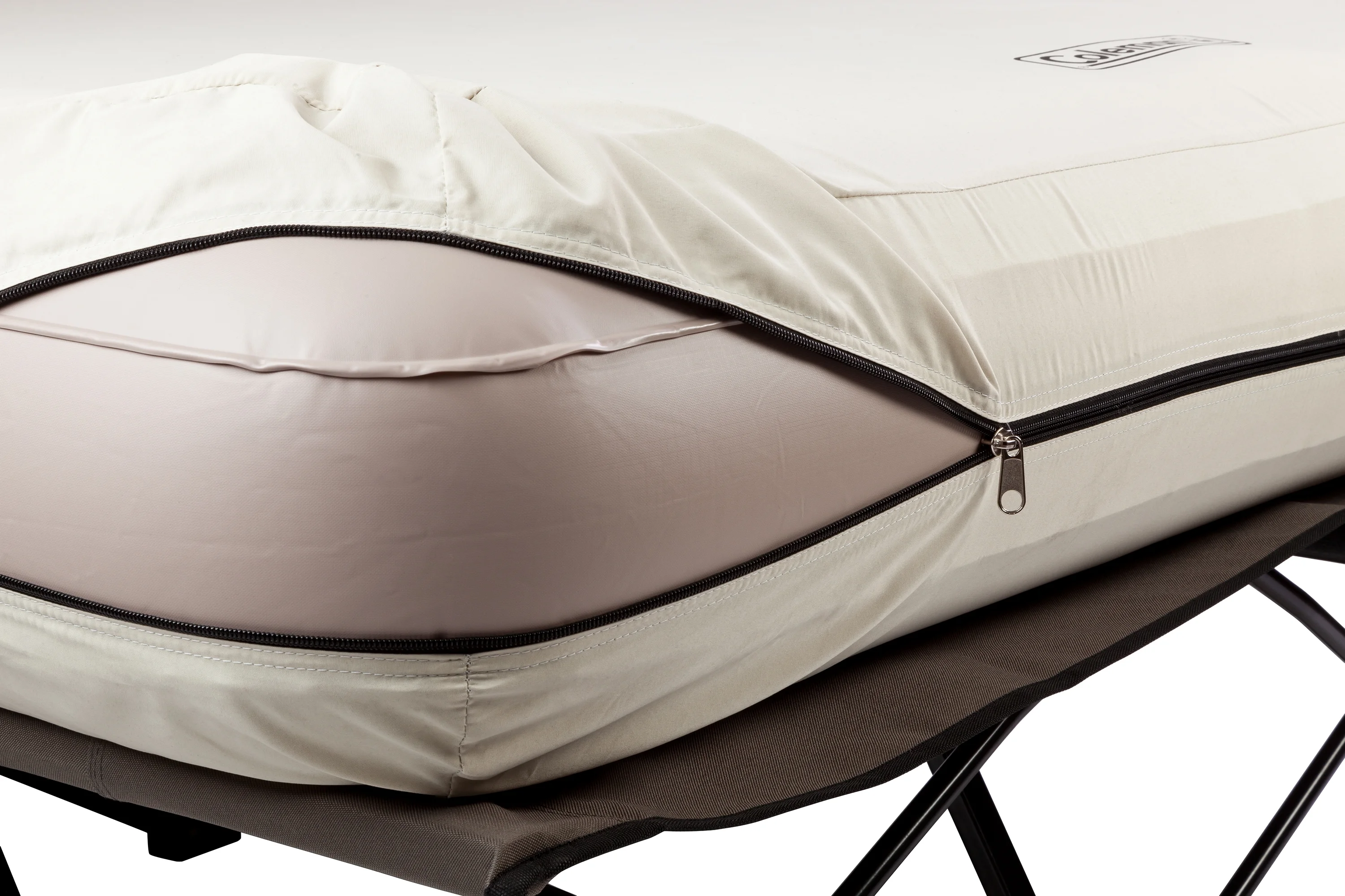 Coleman Cot and Thick Queen Air Mattress Combo Side Tables, Pump Included - Image 2