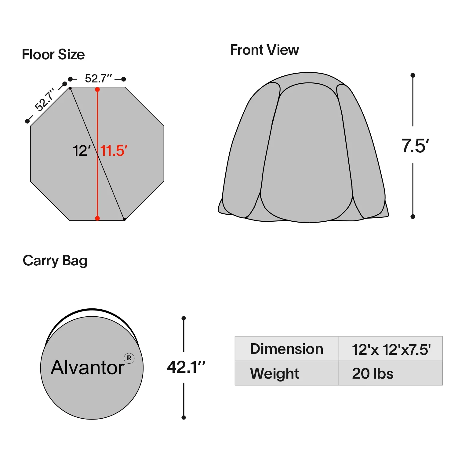 Alvantor Screen House Camping Instant Canopy 12 ft x 12 ft - Beige - Image 9 Alvantor Screen House Camping Instant Canopy 12 ft x 12 ft - Beige - Image 9
