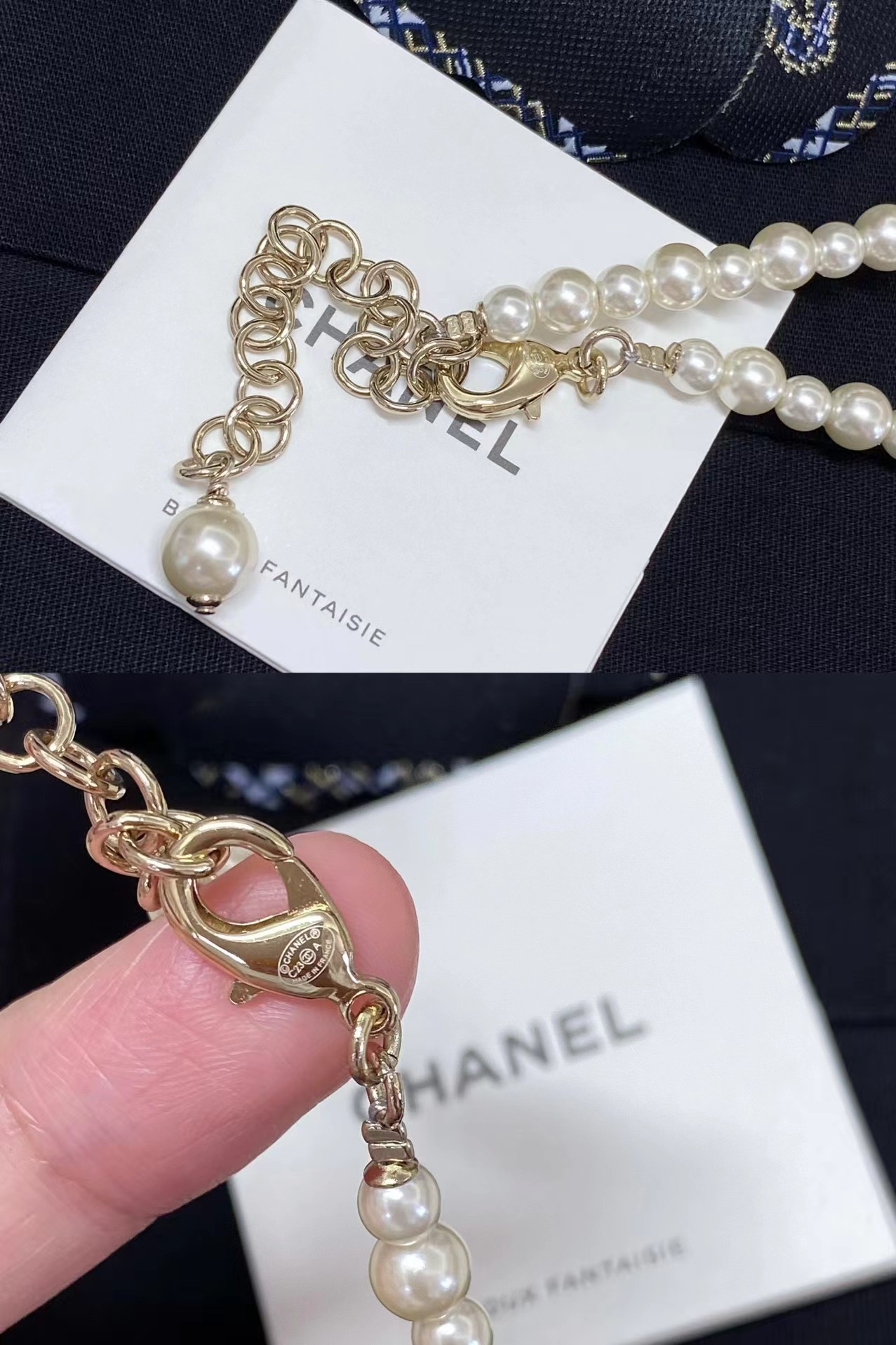 Chanel Star Double C Pendant Pearl Necklace - Original Replica Club