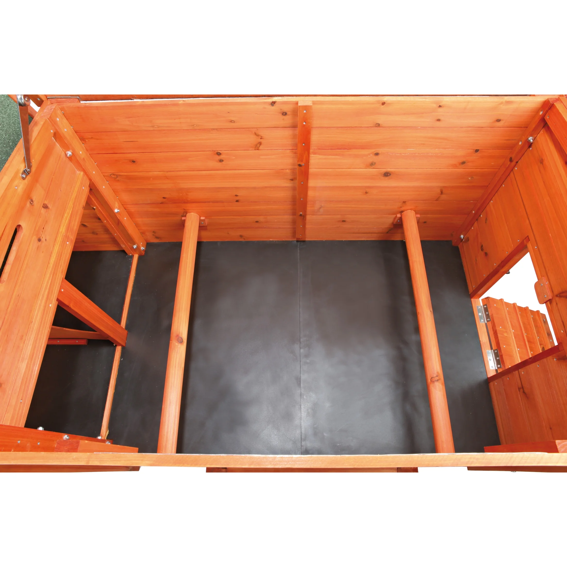 TRIXIE Weatherproof Outdoor Wooden Chicken Coop with 2 Nesting Boxes & Run, Brown - Image 7