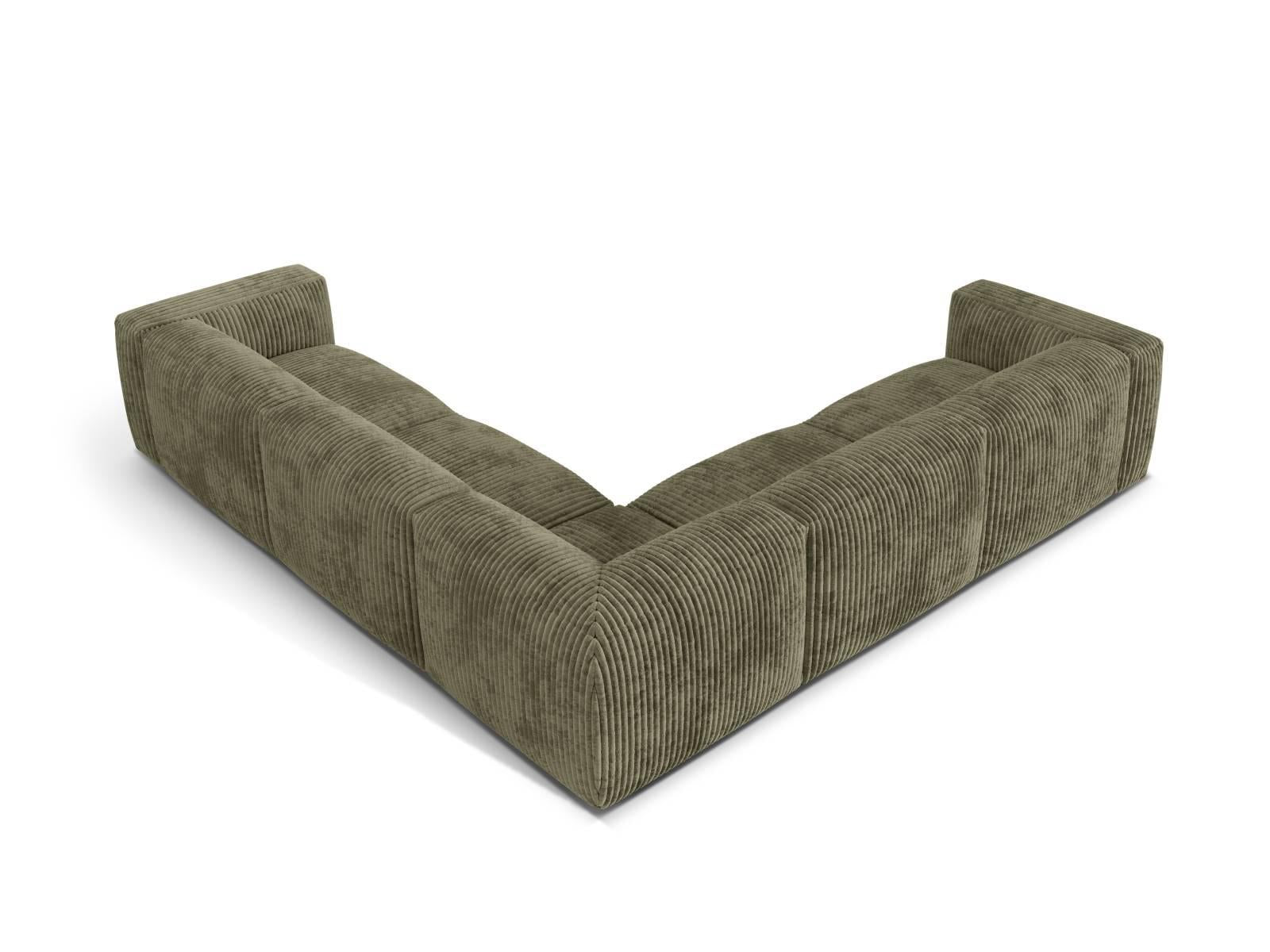 Micadoni 5-zits hoekbank Martina ribstof