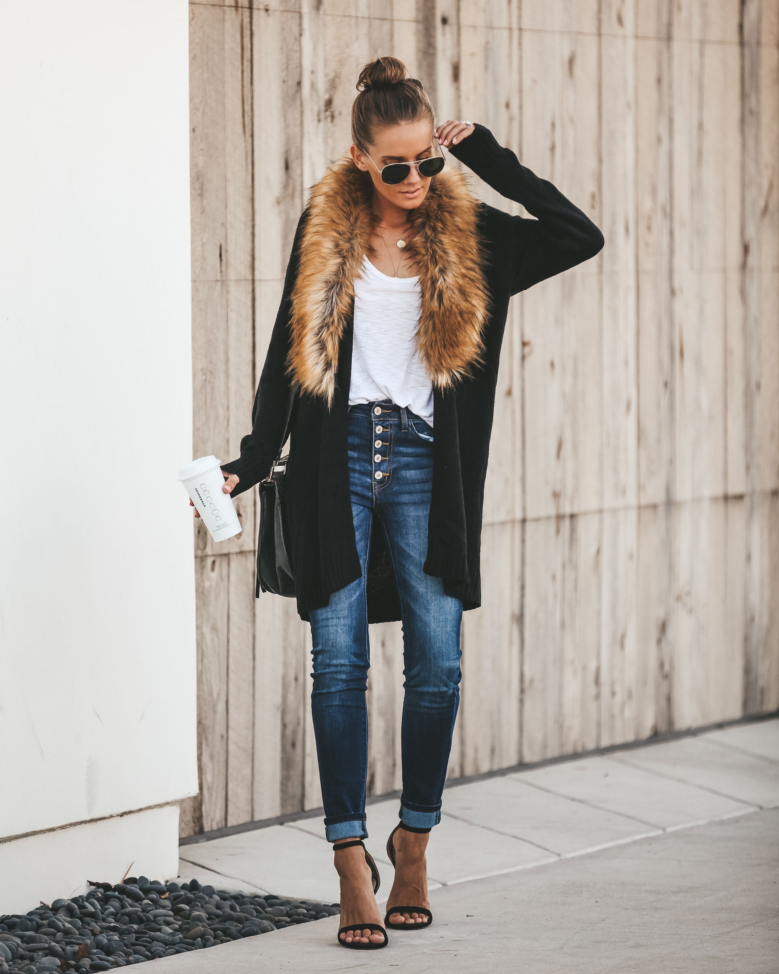 Nocturnal Faux Fur Cardigan - Se7enfashion