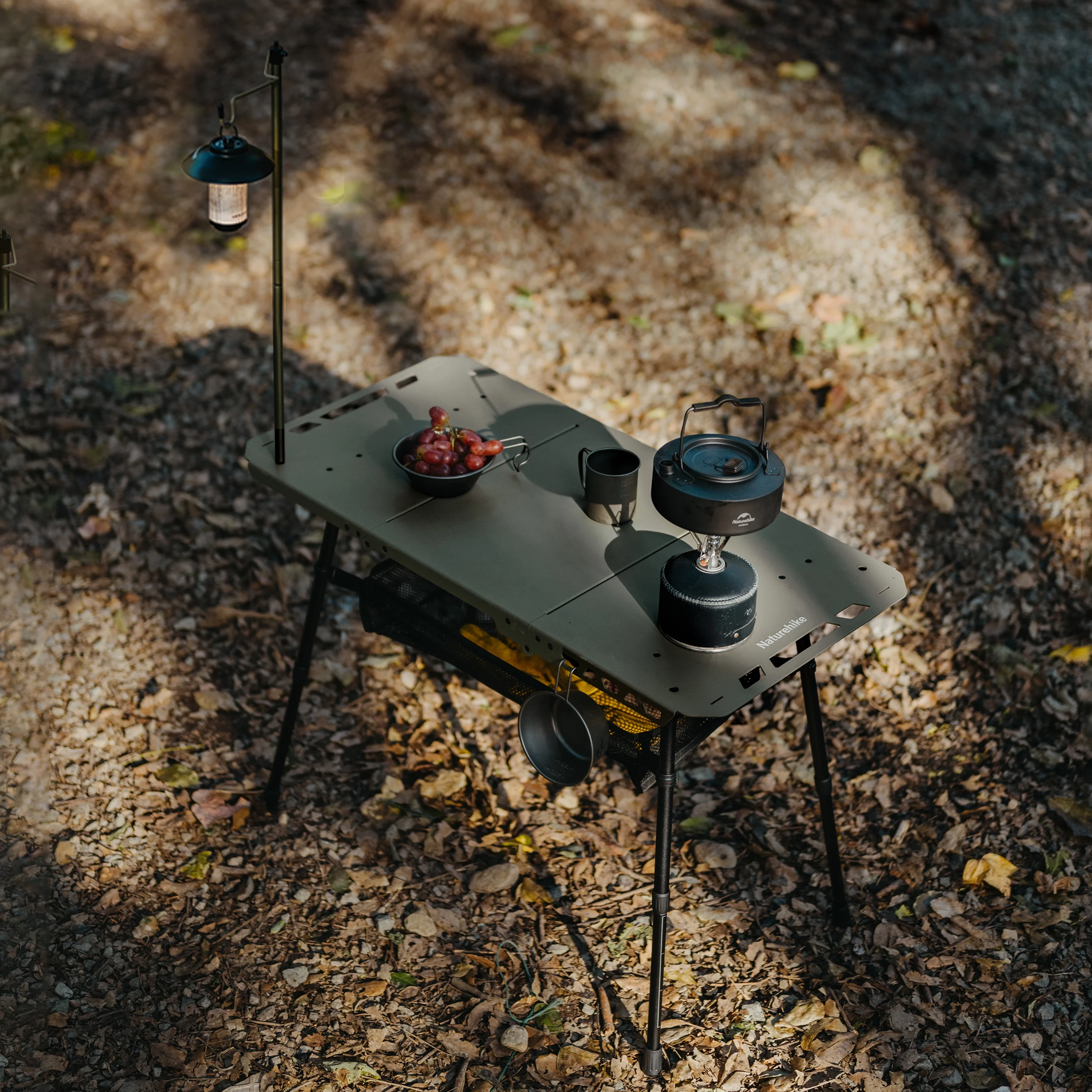 Naturehike, Portable Camping Table, Outdoor Detachable Tactical Camping Table, Lightweight Aluminium Camping Table with Light Pole, Adjustable Height - Image 16
