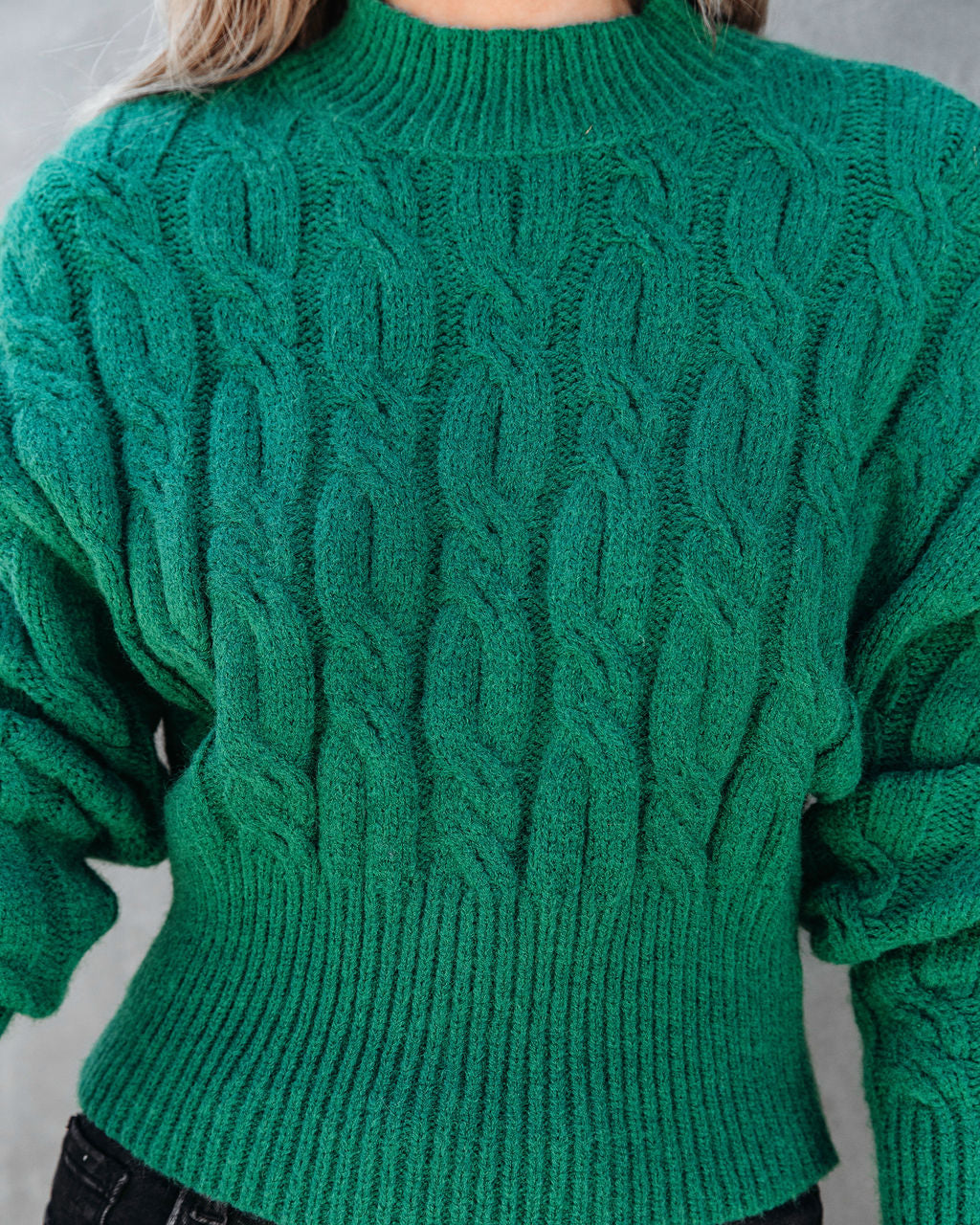 All In Good Fun Cable Knit Pullover Sweater - Emerald - Se7enfashion