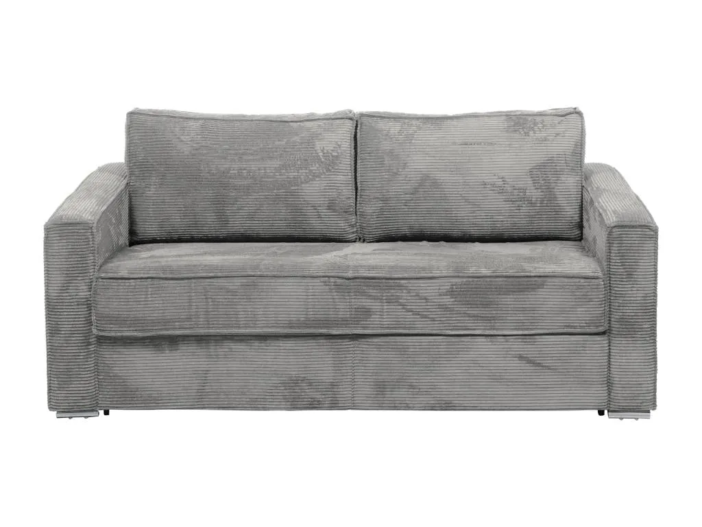 Sofá cama de 4 plazas de apertura rápida de pana gris claro - Cama de 160 cm - Colchón de 14 cm Andreuworldcasa