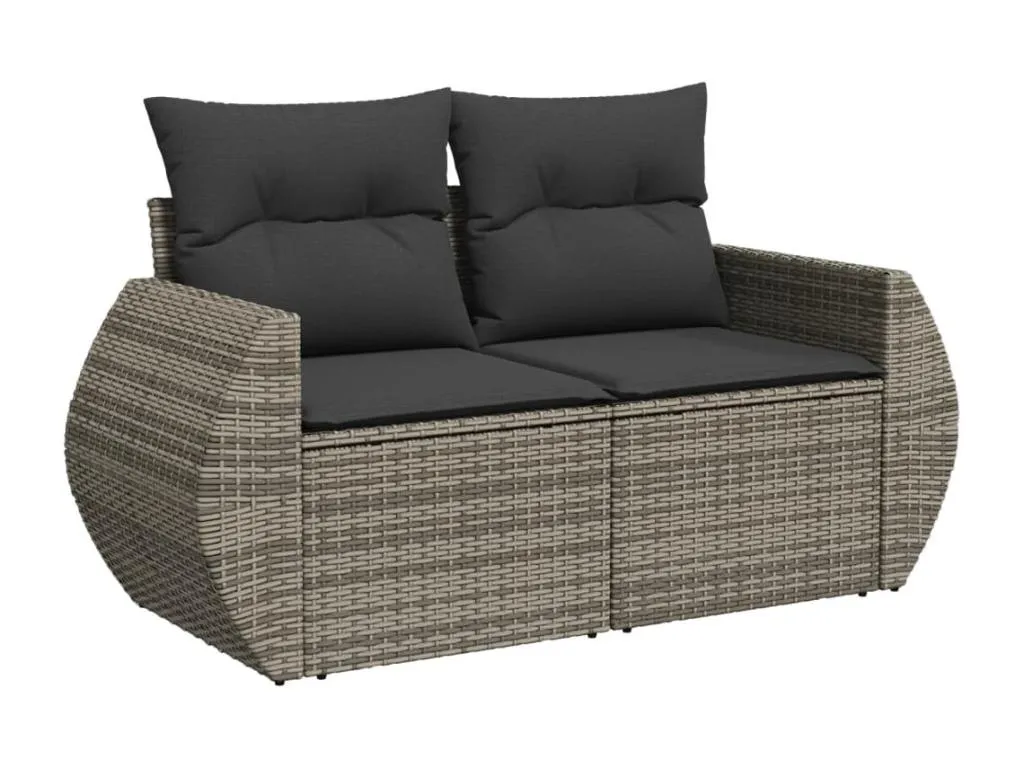 Prietocasa Set de sofás de jardín 11pzas con cojines ratán sintético beige