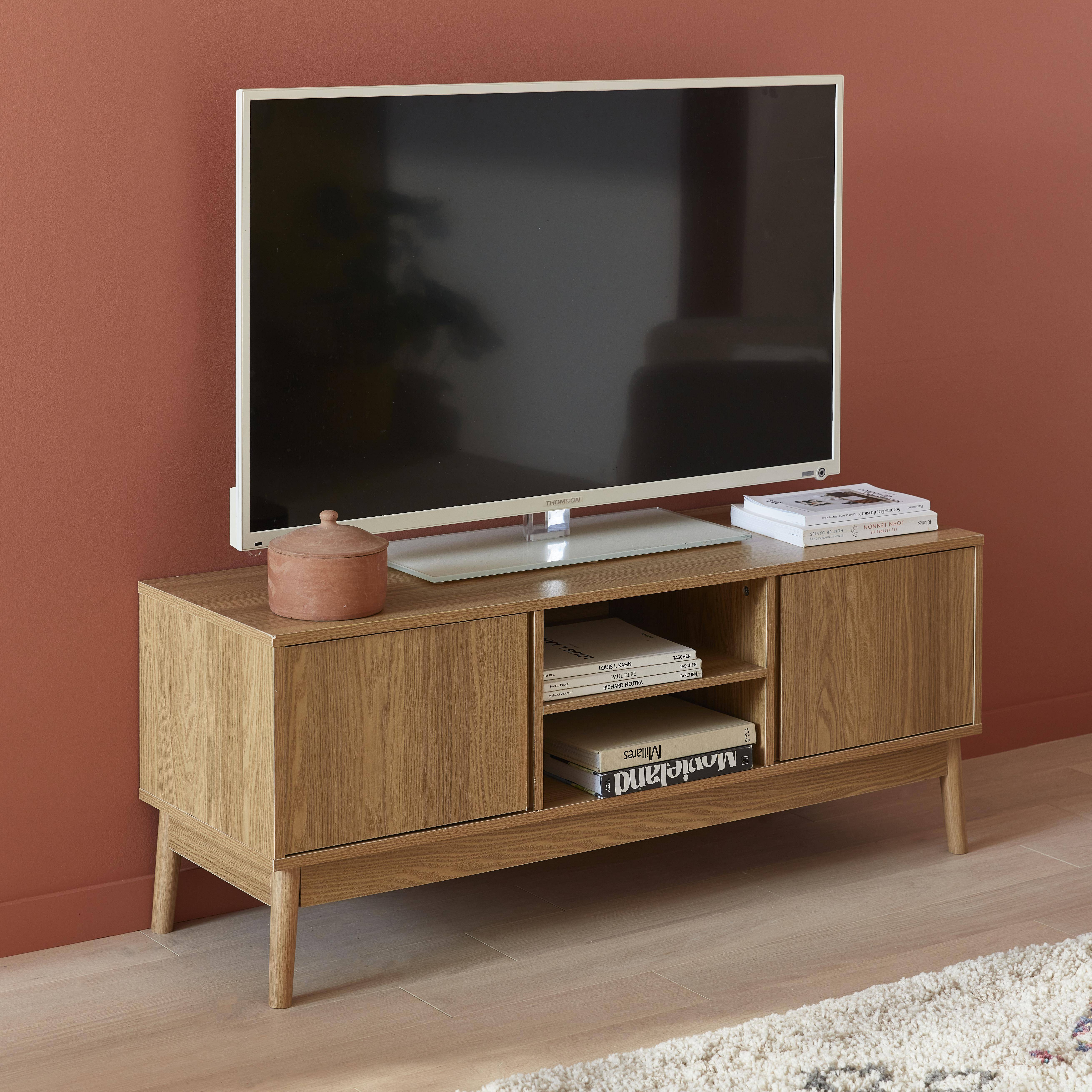Dune - Mueble TV de efecto madera con 2 puertas, 120cm