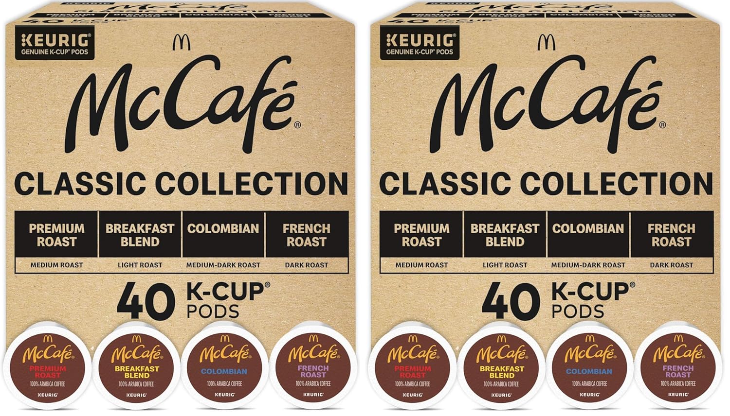 McCafe Classic Collection.-Serve Coffee K-Cup Pods.Classic Collection Variety Pack.40 Count (Pack of 2)