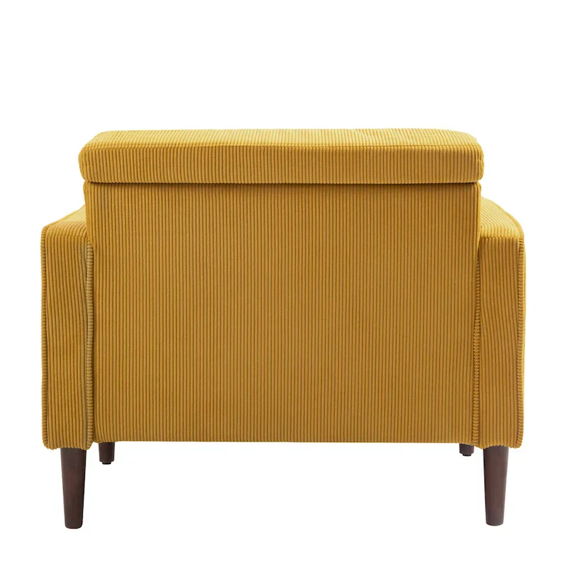 Set of 2 Modern Wide Armchairs in Corduroy - Accent Chairs