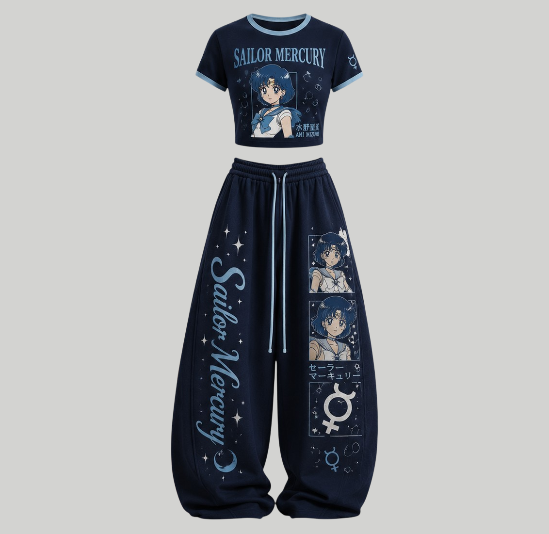 Sailor Moon Top & Elasticated Trousers Two-Piece Set