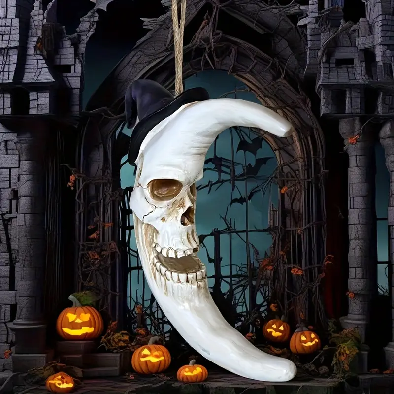 Skulloween™ – Crescent Moon Skull Ornament - Image 4 Skulloween™ – Crescent Moon Skull Ornament - Image 4