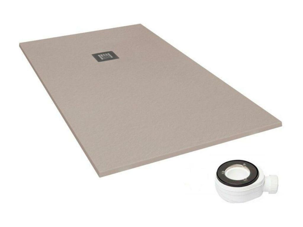 Plato de ducha natural moka - 80x90cm - resina con cargas minerales