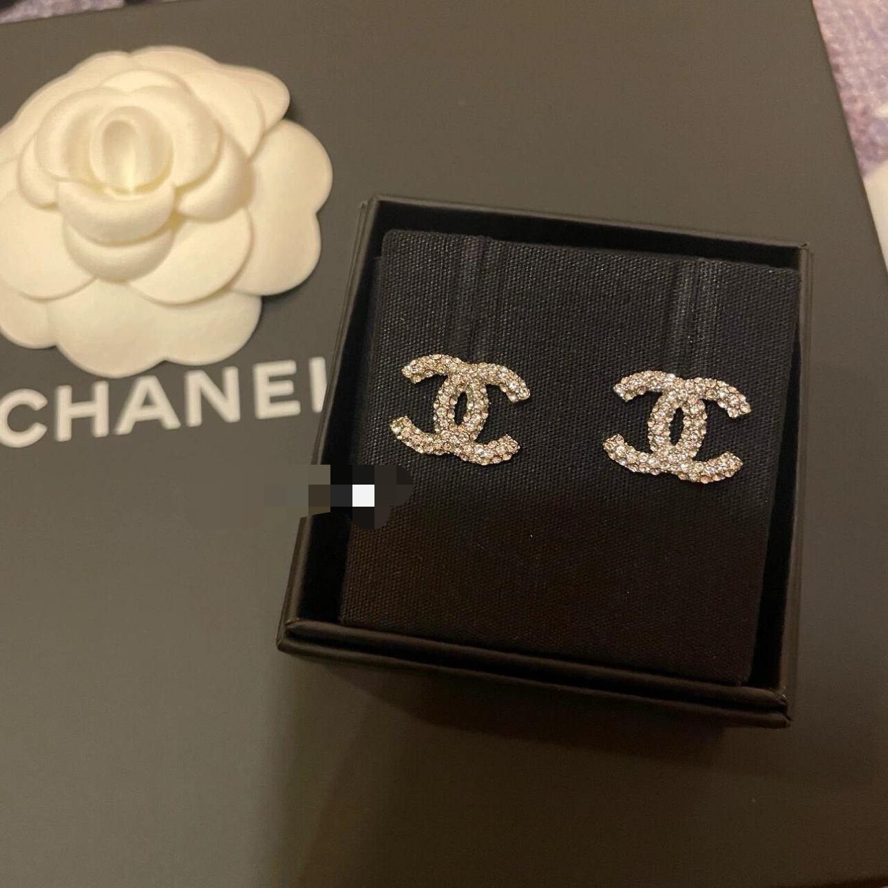 Chanel Full Diamond Paved CC Earrings - Original Replica Club