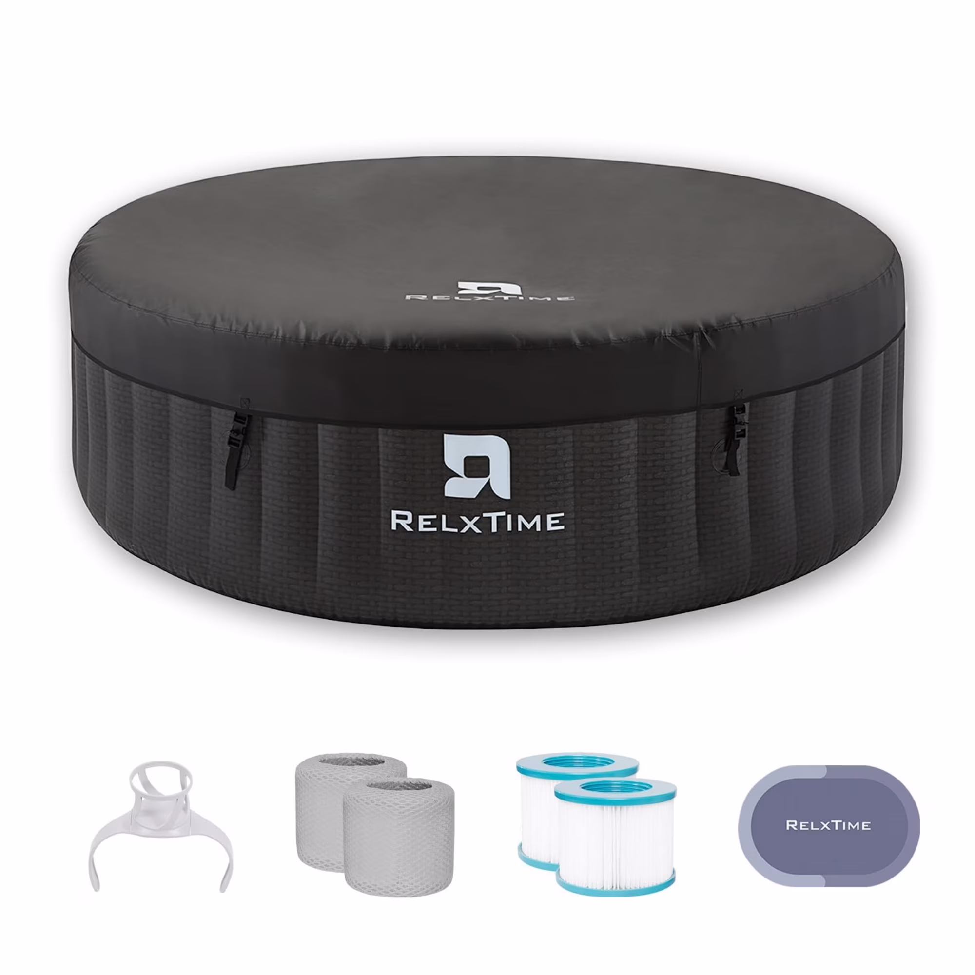 RELXTIME 4-6 Person Inflatable Hot Tub Pool Round Portable Outdoor Spa with 130 Massage Jets, Blue - Image 3