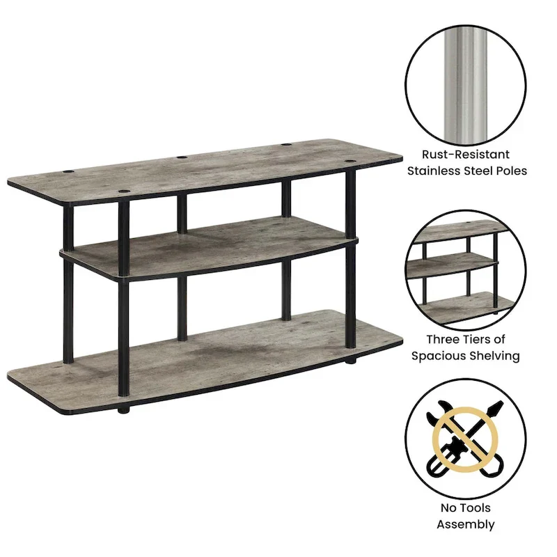 Convenience Concepts Designs2Go Tool-Free 3-Tier Wide TV Stand