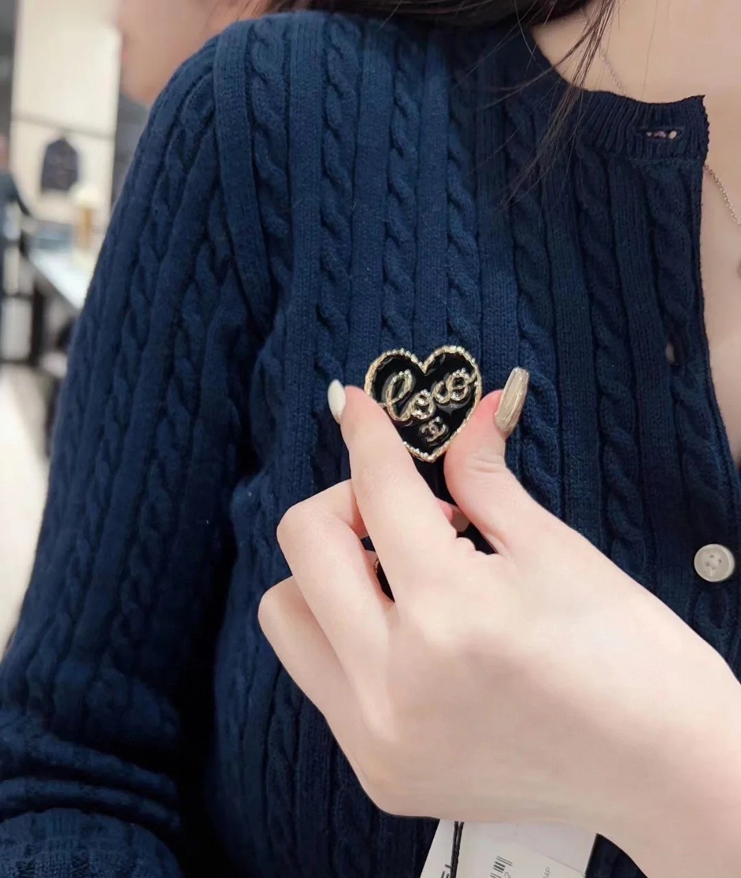 Chanel Black Heart Brooch - Original Replica Club