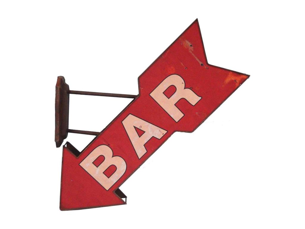 Cartel de hierro con flecha de barra 53 cm