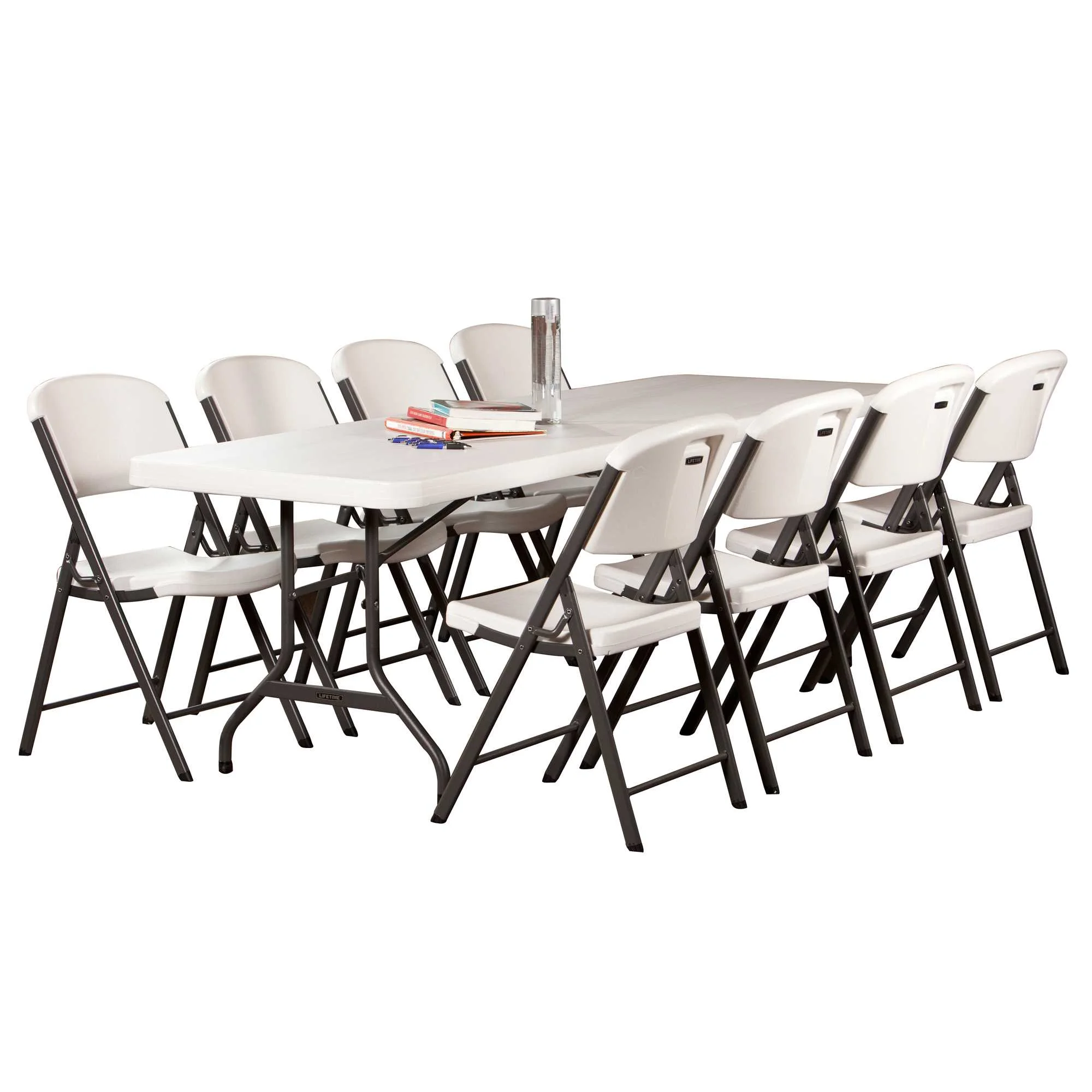 Lifetime Combo Set of (4) 8-Foot Rectangle Folding Tables & (32) Chairs, Indoor/Outdoor Use, White (80147) - Image 19
