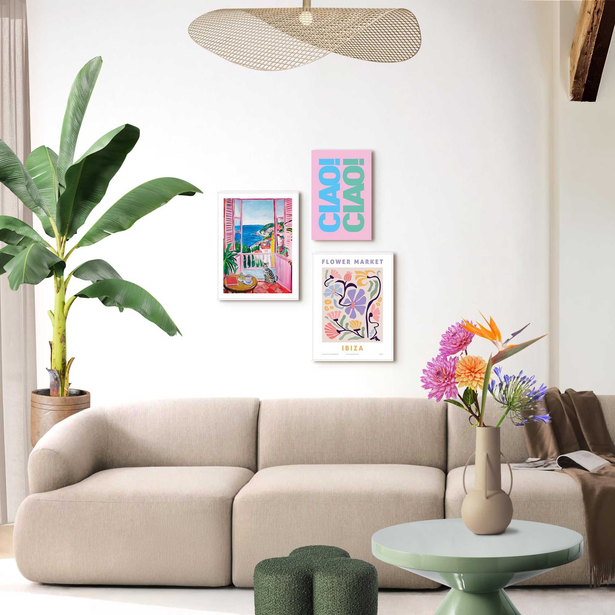 Reinders - Zomer aan Zee - Set wanddecoratie in diverse formaten 30x40