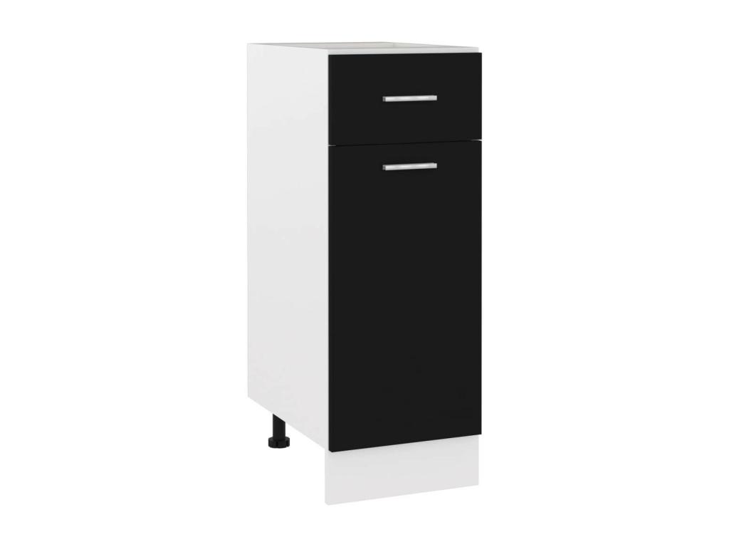 Armario inferior cajón de cocina madera de ingeniería negro