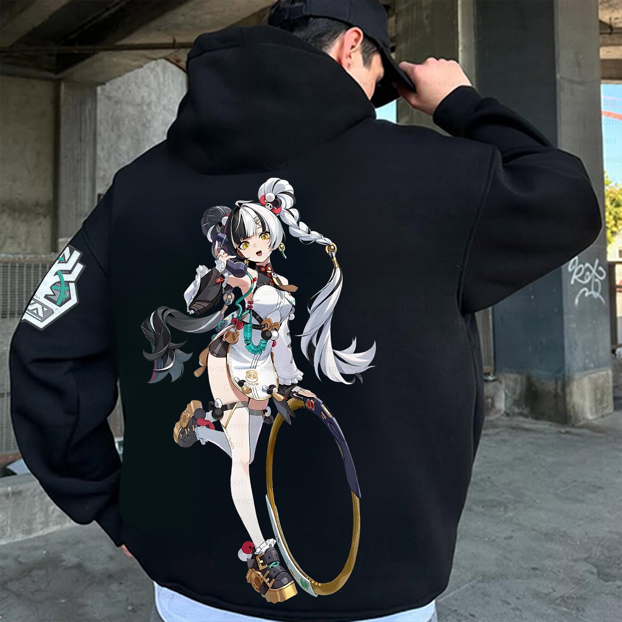 Unisex Anime Inspired Vintage Plush Hoodie