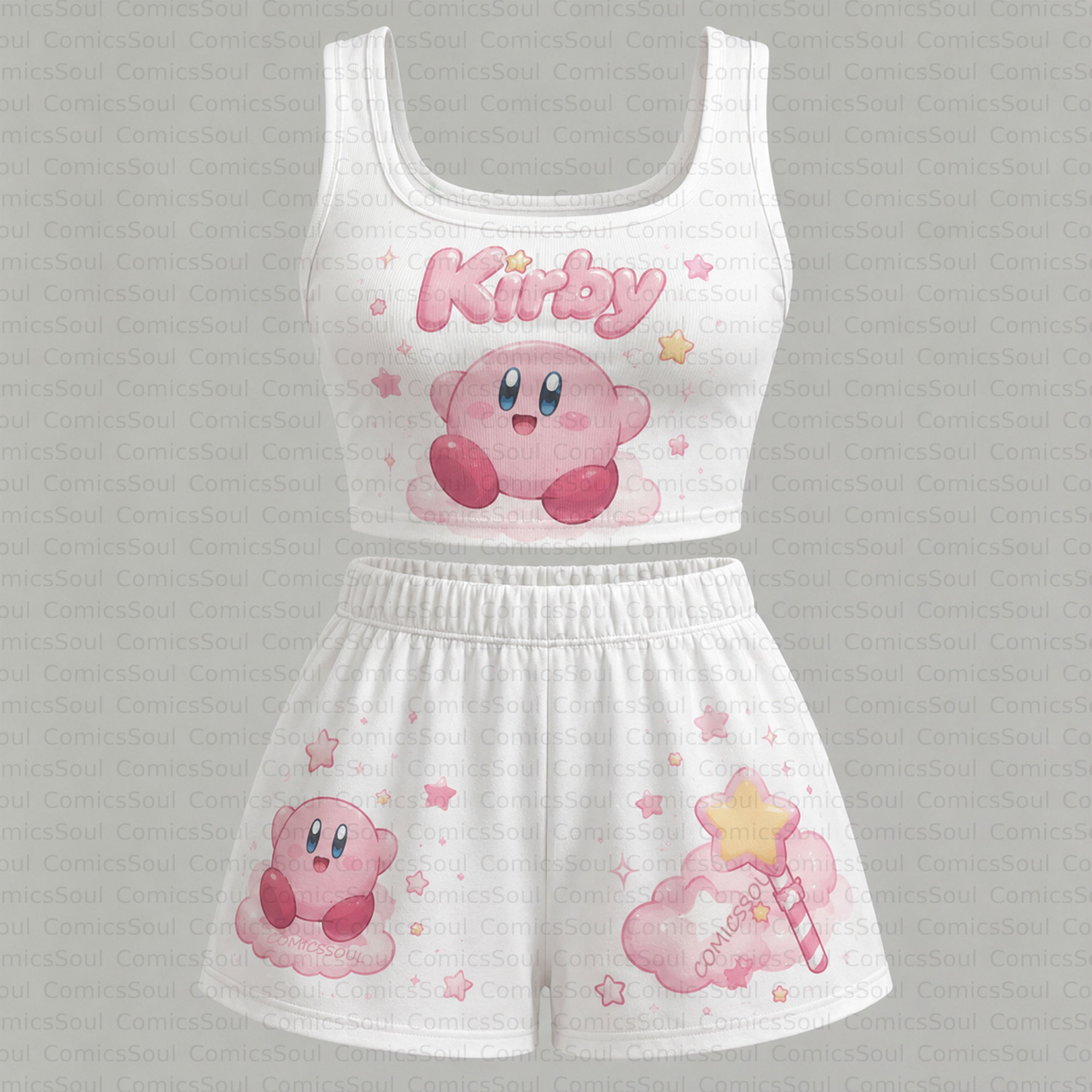 Kirby's Dream Land Vest and shorts Two-Piece Set