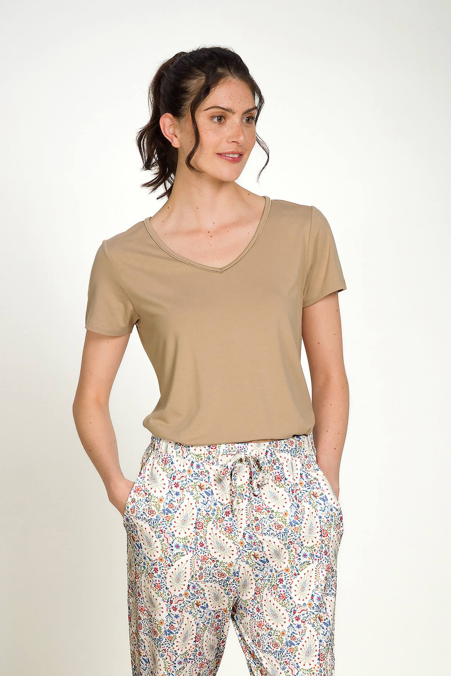 Toy Short Sleeve Top Solid Sand