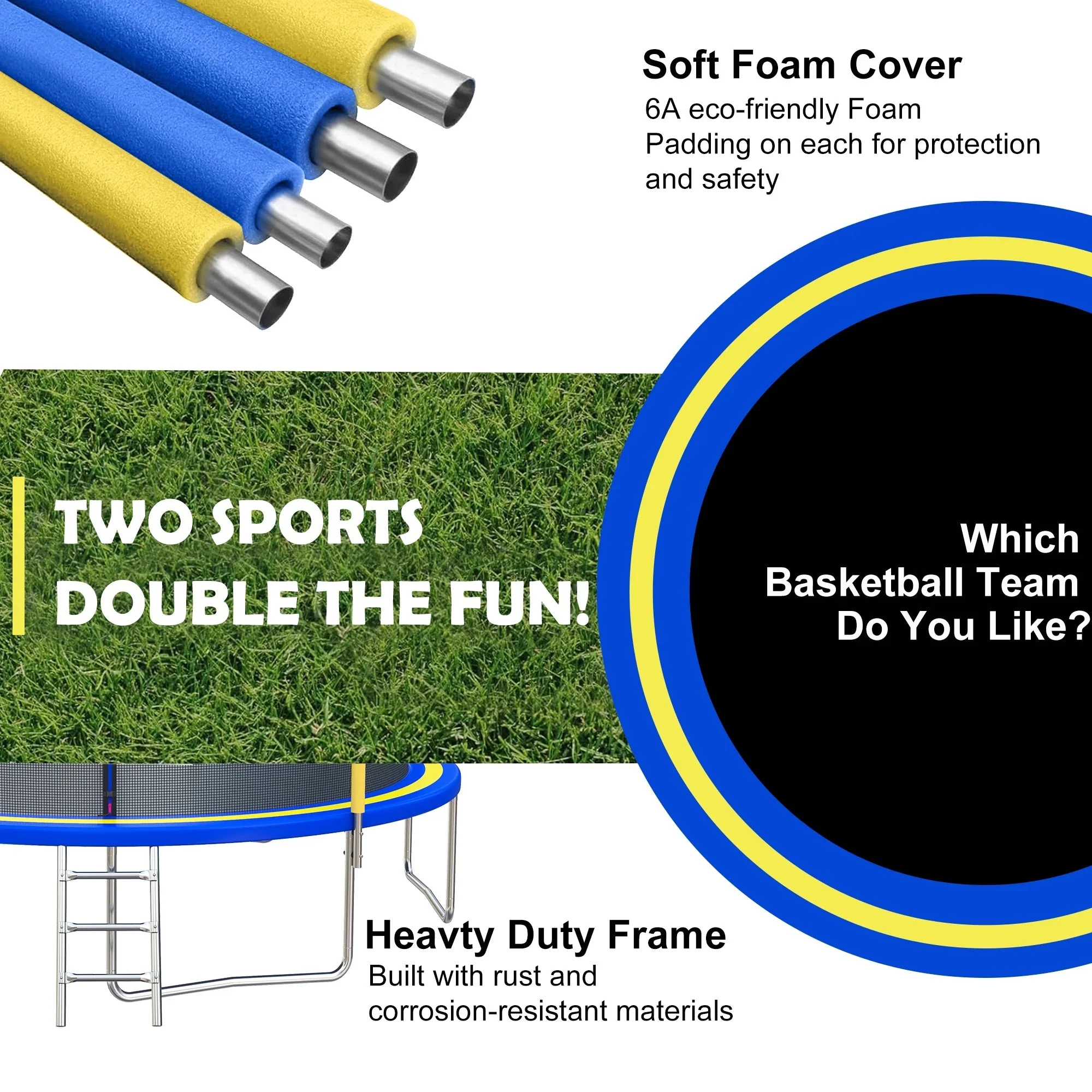 SHINPT 14ft Outdoor Trampoline With Safety Net, Basketball Hoop And Ladder - Image 18 SHINPT 14ft Outdoor Trampoline With Safety Net, Basketball Hoop And Ladder - Image 18