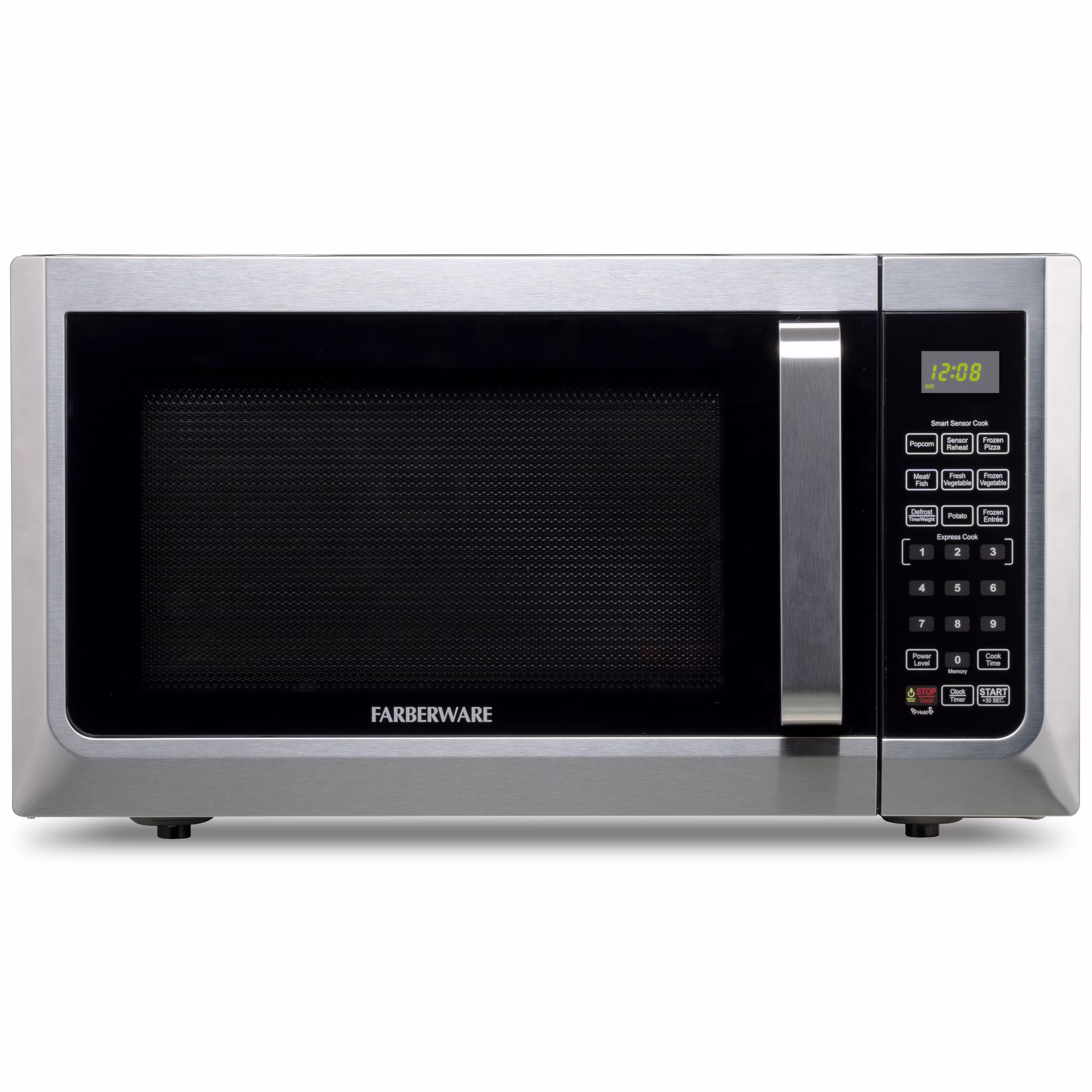 Farberware FMGZ09BKA 0.9 Cu. Ft. Microwave Oven, 900W, Digital Control, LED Display, 6 Cooking Presets, Black